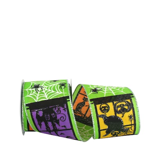 The Ribbon Roll 2.5&#x22; x 10yd. Wired Ghost Windows Ribbon